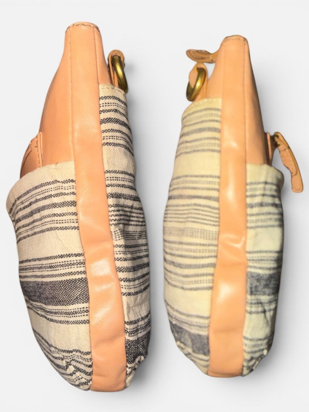 VTG Fossil Issue No 1954 Explorer Series Crossbody Striped Canvas Tan Bag VEGAN - Picture 6 of 10